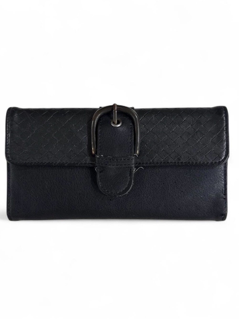Classic Black Buckle Leather Women's Wallet